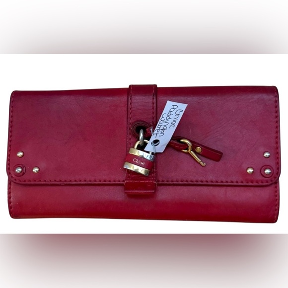 Chloé Red Leather Paddington Wallet - Picture 5 of 5